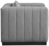 Grey Lucia Linen Textured Fabric Living Room Chair from Meridian - Luna Furniture