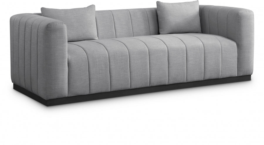 Grey Lucia Linen Textured Fabric Sofa from Meridian - Luna Furniture