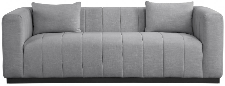 Grey Lucia Linen Textured Fabric Sofa from Meridian - Luna Furniture