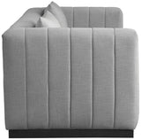 Grey Lucia Linen Textured Fabric Sofa from Meridian - Luna Furniture