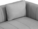 Grey Lucia Linen Textured Fabric Sofa from Meridian - Luna Furniture