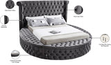 Luxus Grey Velvet Queen Bed from Meridian - Luna Furniture