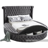 Luxus Grey Velvet Queen Bed from Meridian - Luna Furniture