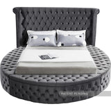 Luxus Grey Velvet Queen Bed from Meridian - Luna Furniture