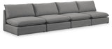 Mackenzie Grey Linen Textured 160" Modular Sofa from Meridian - Luna Furniture