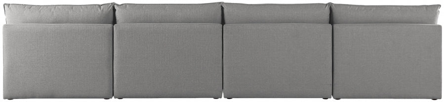 Mackenzie Grey Linen Textured 160" Modular Sofa from Meridian - Luna Furniture