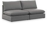 Mackenzie Grey Linen Textured 80" Modular Loveseat from Meridian - Luna Furniture