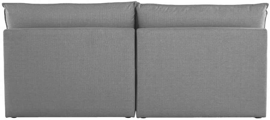 Mackenzie Grey Linen Textured 80" Modular Loveseat from Meridian - Luna Furniture