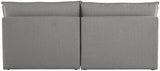 Mackenzie Grey Linen Textured 80" Modular Loveseat from Meridian - Luna Furniture