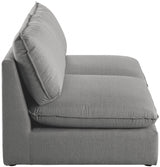 Mackenzie Grey Linen Textured 80" Modular Loveseat from Meridian - Luna Furniture