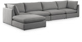 Mackenzie Grey Linen Textured Modular Sectional from Meridian - Luna Furniture