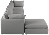 Mackenzie Grey Linen Textured Modular Sectional from Meridian - Luna Furniture