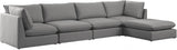 Mackenzie Grey Linen Textured Modular Sectional from Meridian - Luna Furniture