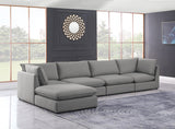 Mackenzie Grey Linen Textured Modular Sectional from Meridian - Luna Furniture