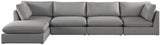 Mackenzie Grey Linen Textured Modular Sectional from Meridian - Luna Furniture