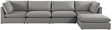 Mackenzie Grey Linen Textured Modular Sectional from Meridian - Luna Furniture