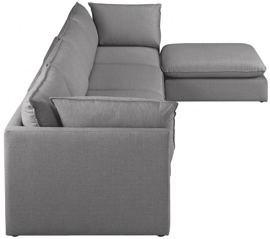 Mackenzie Grey Linen Textured Modular Sectional from Meridian - Luna Furniture