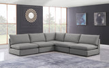 Mackenzie Grey Linen Textured Modular Sectional from Meridian - Luna Furniture