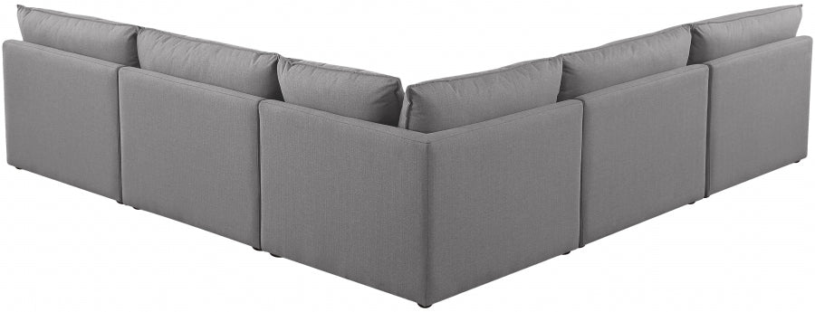 Mackenzie Grey Linen Textured Modular Sectional from Meridian - Luna Furniture