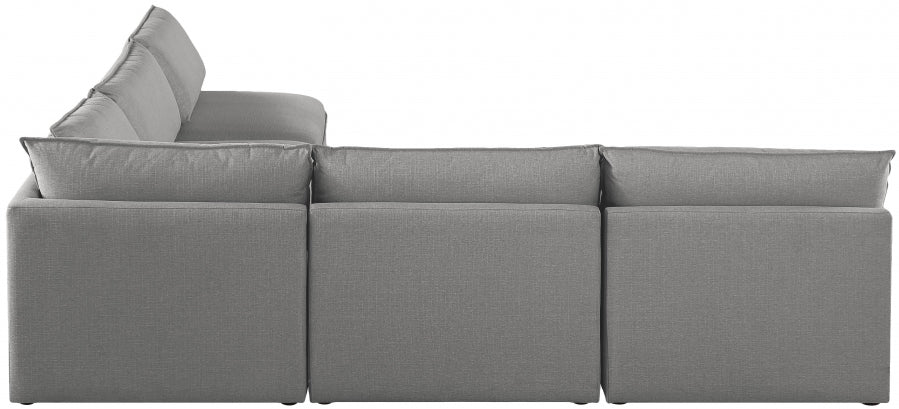 Mackenzie Grey Linen Textured Modular Sectional from Meridian - Luna Furniture