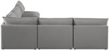 Mackenzie Grey Linen Textured Modular Sectional from Meridian - Luna Furniture