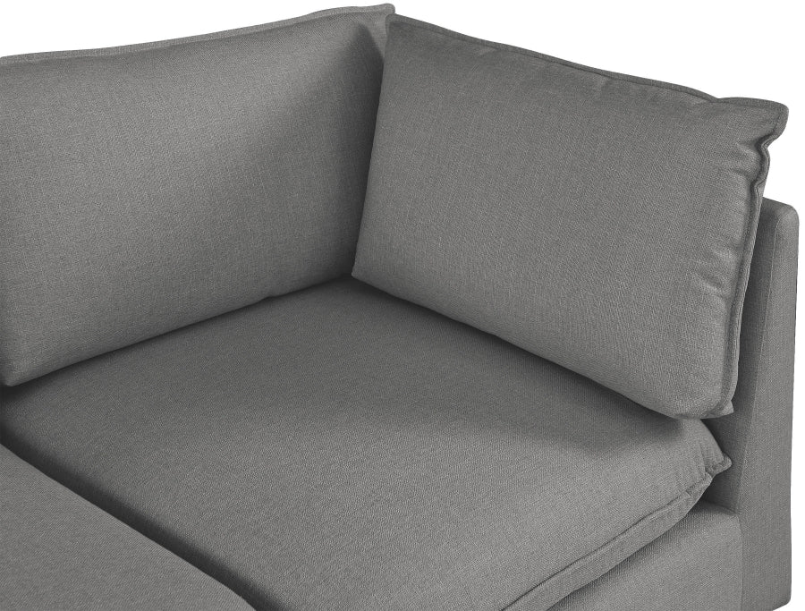 Mackenzie Grey Linen Textured Modular Sectional from Meridian - Luna Furniture