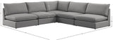 Mackenzie Grey Linen Textured Modular Sectional from Meridian - Luna Furniture