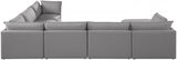 Mackenzie Grey Linen Textured Modular Sectional from Meridian - Luna Furniture