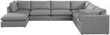 Mackenzie Grey Linen Textured Modular Sectional from Meridian - Luna Furniture