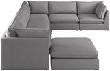 Mackenzie Grey Linen Textured Modular Sectional from Meridian - Luna Furniture