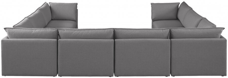 Mackenzie Grey Linen Textured Modular Sectional from Meridian - Luna Furniture