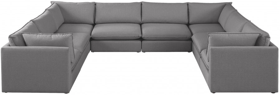 Mackenzie Grey Linen Textured Modular Sectional from Meridian - Luna Furniture