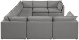 Mackenzie Grey Linen Textured Modular Sectional from Meridian - Luna Furniture