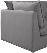 Mackenzie Grey Linen Textured Modular Sectional from Meridian - Luna Furniture