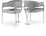 Madelyn Grey Velvet Dining Chair, Set of 2 from Meridian - Luna Furniture