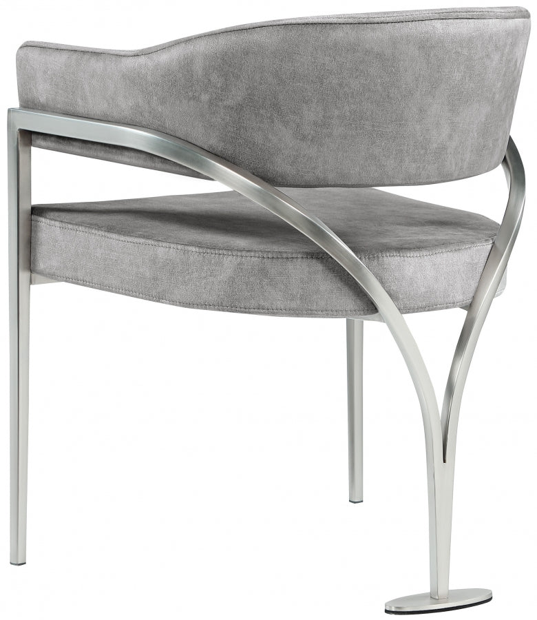 Madelyn Grey Velvet Dining Chair, Set of 2 from Meridian - Luna Furniture