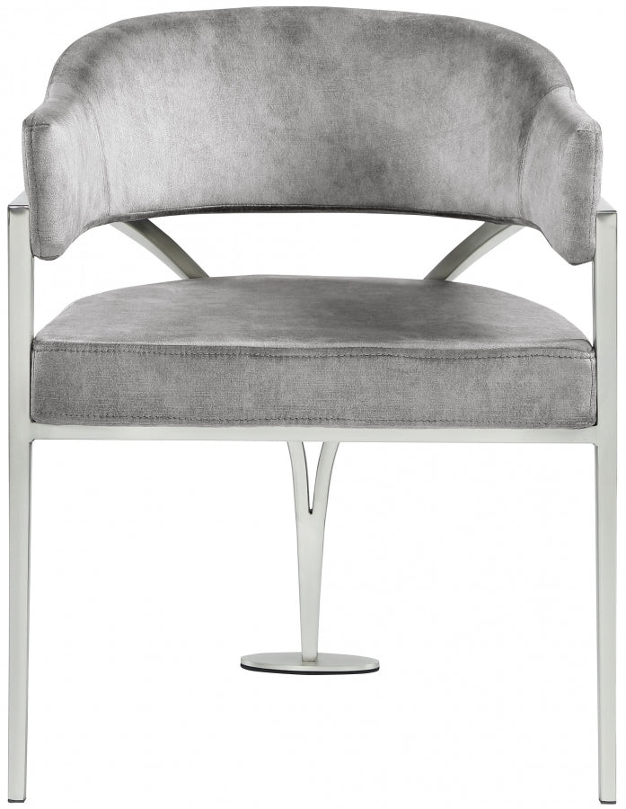 Madelyn Grey Velvet Dining Chair, Set of 2 from Meridian - Luna Furniture