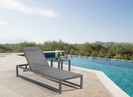 Maldives Grey Outdoor Patio Adjustable Sun Chaise Lounge Chair from Meridian - Luna Furniture