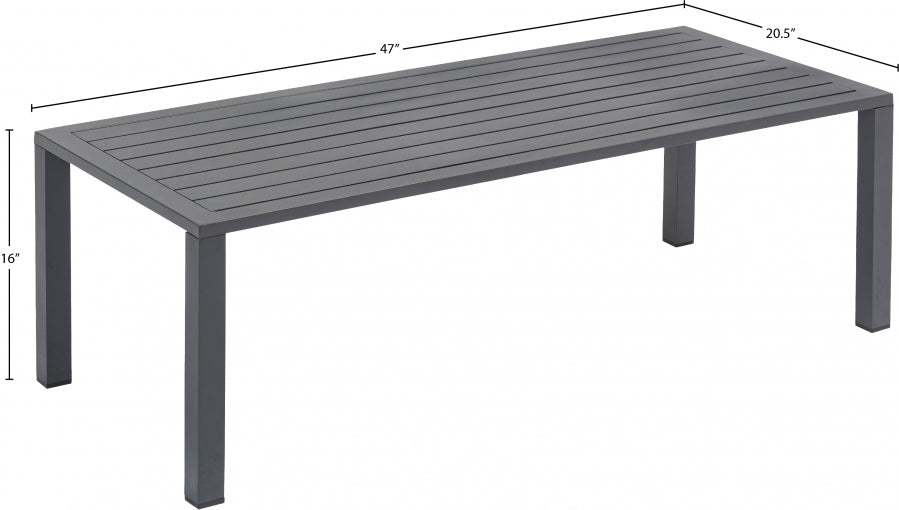 Maldives Grey Outdoor Patio Coffee Table from Meridian - Luna Furniture