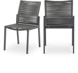 Maldives Grey Outdoor Patio Dining Side Chair, Set of 2 from Meridian - Luna Furniture