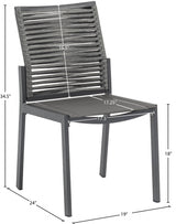 Maldives Grey Outdoor Patio Dining Side Chair, Set of 2 from Meridian - Luna Furniture