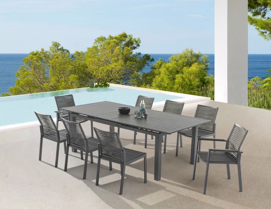 Maldives Grey Outdoor Patio Dining Side Chair, Set of 2 from Meridian - Luna Furniture