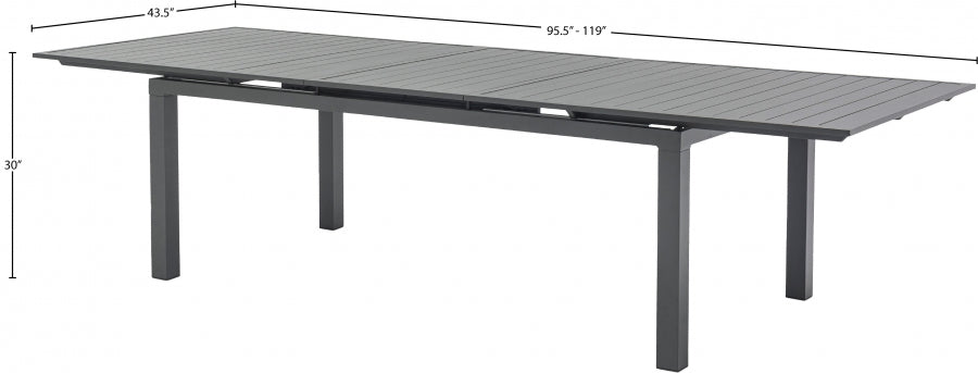 Maldives Grey Outdoor Patio Dining Table from Meridian - Luna Furniture