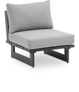 Maldives Grey Waterproof Fabric Outdoor Modular Accent Chair from Meridian - Luna Furniture