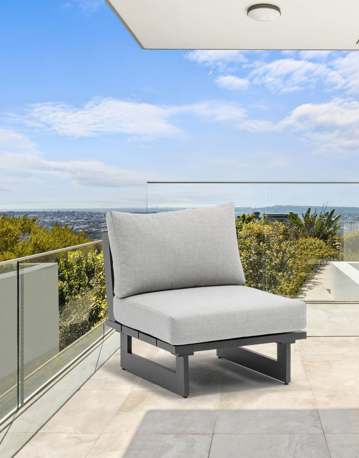 Maldives Grey Waterproof Fabric Outdoor Modular Accent Chair from Meridian - Luna Furniture