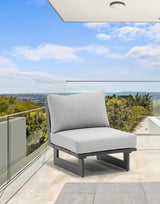 Maldives Grey Waterproof Fabric Outdoor Modular Accent Chair from Meridian - Luna Furniture