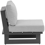 Maldives Grey Waterproof Fabric Outdoor Modular Accent Chair from Meridian - Luna Furniture