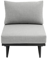 Maldives Grey Waterproof Fabric Outdoor Modular Accent Chair from Meridian - Luna Furniture