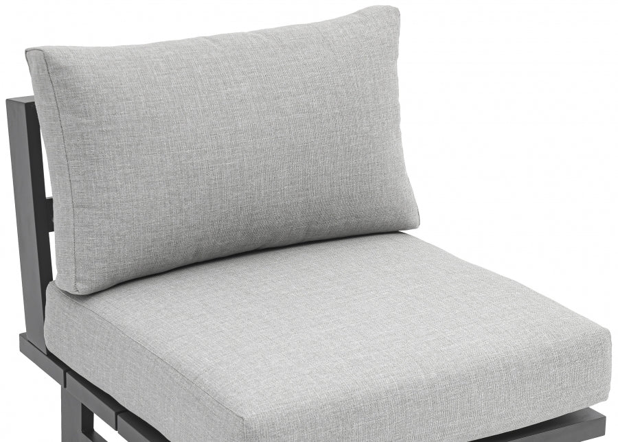 Maldives Grey Waterproof Fabric Outdoor Modular Accent Chair from Meridian - Luna Furniture