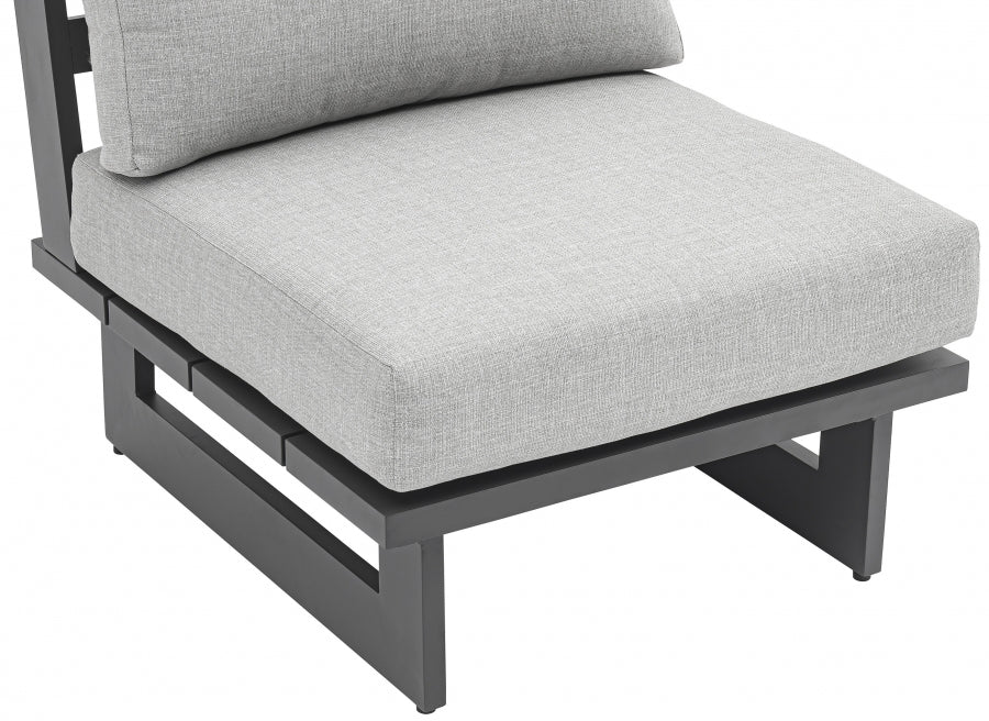 Maldives Grey Waterproof Fabric Outdoor Modular Accent Chair from Meridian - Luna Furniture